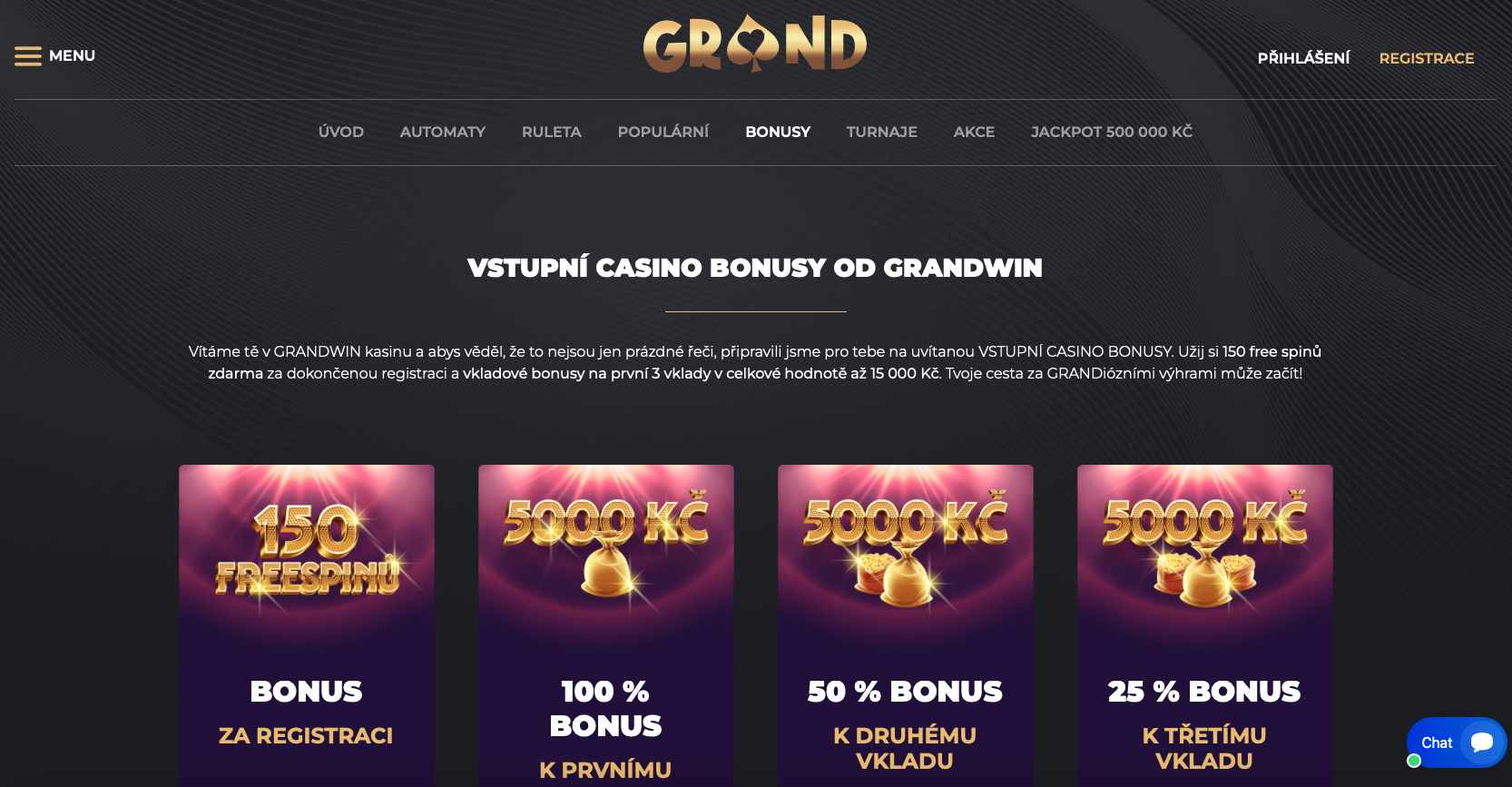 Grandwin Uvítací bonus