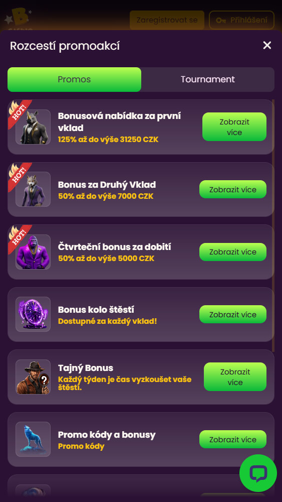 Bizzo Casino Bonusy